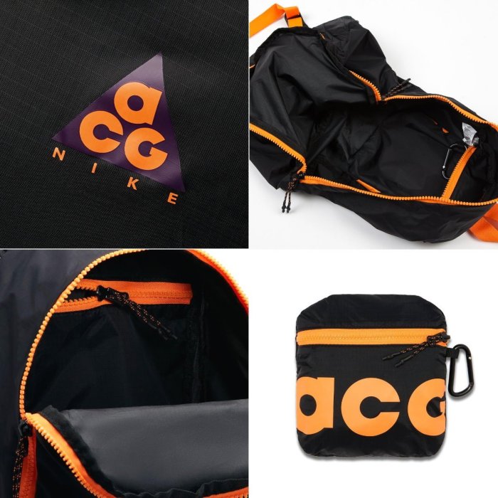 =CodE= NIKE ACG PACKABLE BACKPACK 防水針織後背包(黑橘)BA5841-537 收納預購