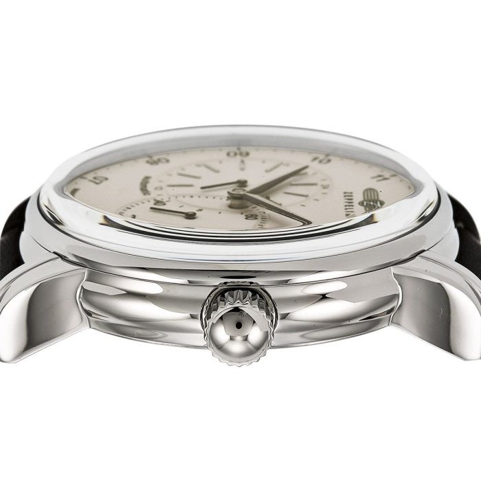 ZEPPELIN 齊柏林飛船 8662-5 手錶 42mm 機械錶 德國錶 軍風 白面盤 深棕色皮錶帶 男錶女錶
