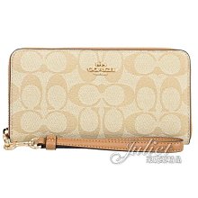 【茱麗葉精品】全新精品 COACH 專櫃商品 C4452 經典印花PVC手提式拉鍊長夾.卡其/咖 現貨