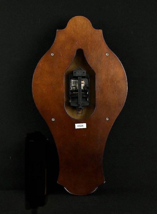 木製玻璃罩歐風掛鐘，重約1.8公斤，長28cm * 寬7.2cm * 高52.5cm，缺鐘擺在意者請勿下單