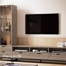 【設計私生活】肯恩8尺灰橡色L型電視櫃、高低櫃(免運費)232A