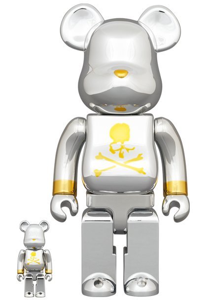 Image.台中逢甲店BE@RBRICK BEARBRICK 400%100% Mastermind JAPAN 銀色