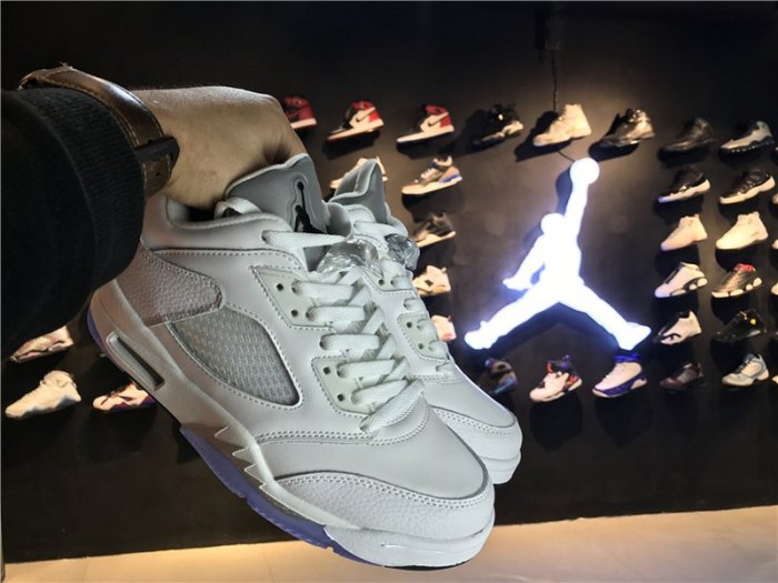 Air Jordan 5 Low GS “White/Silver”全白 百搭 經典 休閒運動籃球鞋 男鞋 819172-122