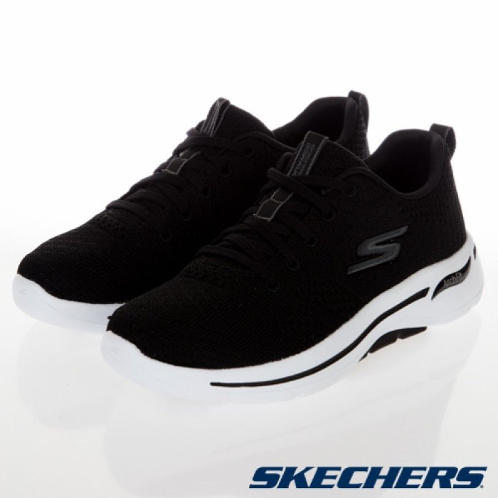 [風信子鞋坊]免運SKECHERS足底筋膜炎適用足弓ARCH FIT休閒鞋(124403BKW)(女)