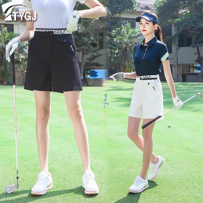 高爾夫服裝 TTYGJ新品高爾夫服裝褲子女士彈力修身五分褲休閑時尚運動短褲