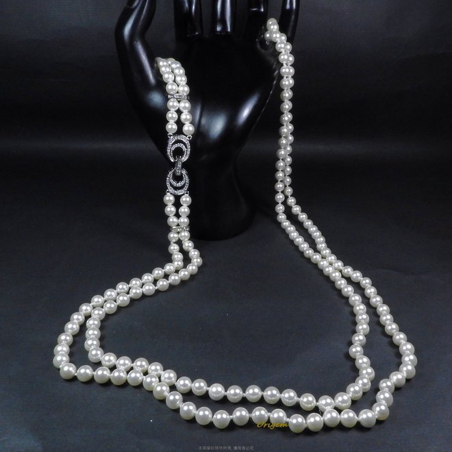 珍珠林~特價商品~6m/m雙串南洋硨磲貝珍珠項鏈.多種顏色任您選擇.可加購手鍊#728