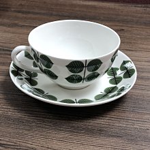 【小麥的店】北歐瑞典Gustavsberg Berså  Bersa 涼亭大杯 骨瓷茶杯盤兩件組(非老件)