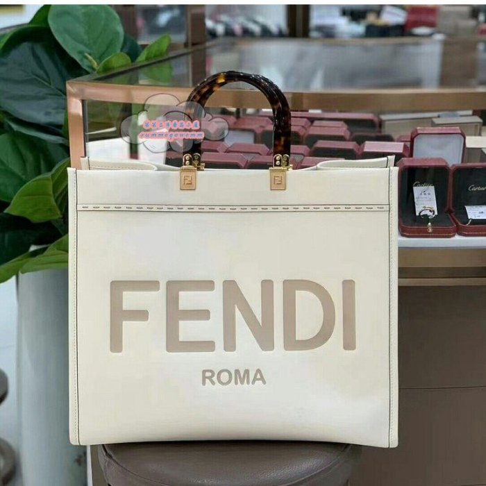 （芸芸二手）FENDI 芬迪 白色 Sunshine TOTE 大號 托特包/購物袋/手提包/手提袋8BH372