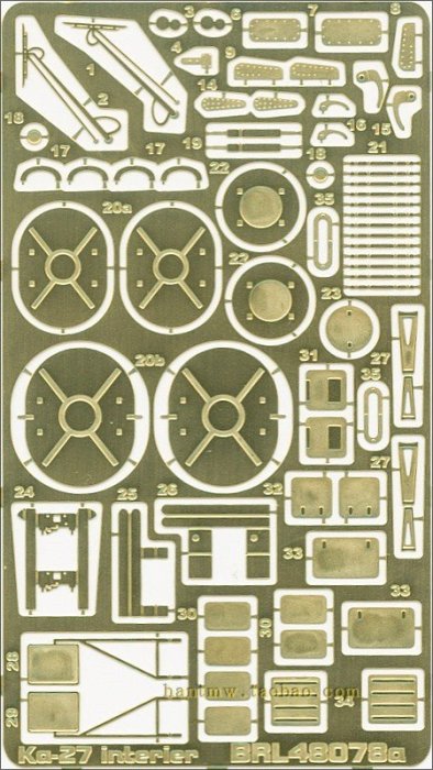 BRL-48078卡27/Ka-27直升機1/48拼裝模型外部細節蝕刻片(HOBBYB)