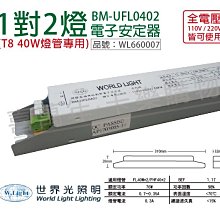 [喜萬年]WORLD LIGHT世界光 BM-UFL0402 T8 40W 2燈 全電壓 安定器_WL660007