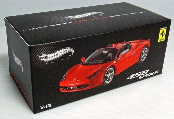 【M.A.S.H】[現貨出清價] HotWheels Elite 1/43 Ferrari 458 spider red