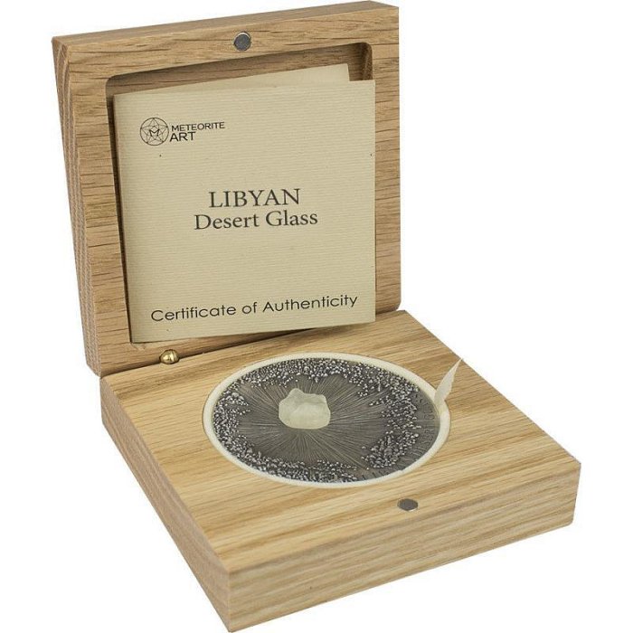 現貨 乍得2017年 隕石藝術(3)利比亞沙漠玻璃隕石 5盎司 銀幣