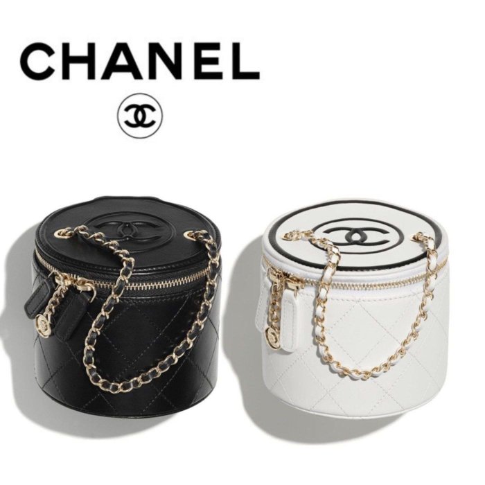 【COCO 精品專賣】Chanel 爆款 黑色 小羊皮 菱格 金鍊 斜背 迷你 圓筒包 AP2193 現貨
