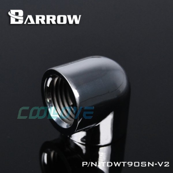 小白的生活工場*Barrow G1/4" 亮銀/黑色 90度雙內牙轉接座TDWT90SN-V2(二色可以選)