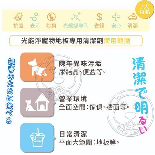 【🐱🐶培菓寵物48H出貨🐰🐹】光能淨《光觸媒》寵物地板清潔劑-1000ml 特價489元