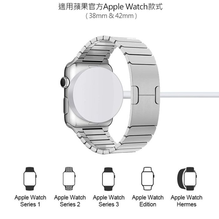 壹 Apple Watch Series2 Milanese AW2 磁性充電連接線 磁力充電線 (1公尺副廠)