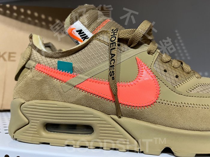 優質美品台灣公司貨sz.11 Off-White Nike Air Max 90 Desert Ore(wtaps