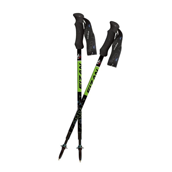 【FIZAN】義大利 超輕三節式健行登山杖2入特惠組-紅.藍.綠.黑 超輕158g 超短58-132cm