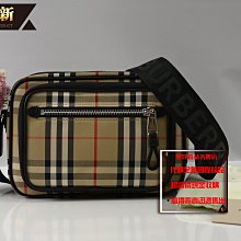 優買二手精品名牌店 BURBERRY VINTAGE 格紋 牛皮 肩背包 斜背包 相機包 郵差包 記者包 航空包 全新