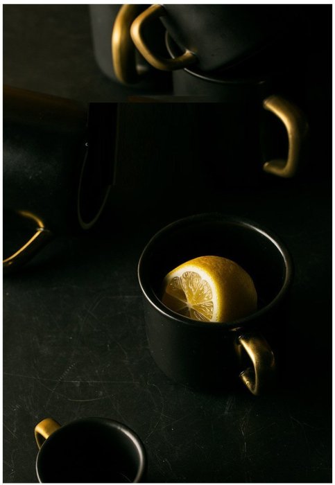 陶瓷杯馬克杯啞光黑簡約水杯馬克杯陶瓷杯子(50ml)[好餐廳_NorthO北歐風]