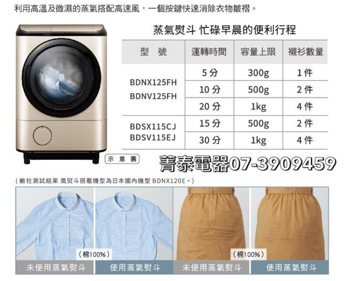 ☎HITACHI【BDNX125FHR右開】日立12.5公斤日本原裝滾筒洗脫烘-洗劑自動投入~4段溫水~除臭抗螨行程