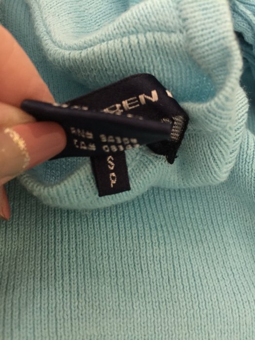 Ralph Lauren polo 水藍色滾彩色邊兩件式針織背心外套
