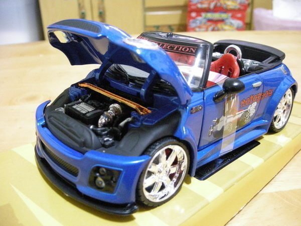 EXTREME TUNER 汽車 展示 模型 玩具 改裝車 DIE-CAST 1:24 BMW MINI COOPERS 敞篷車 藍色