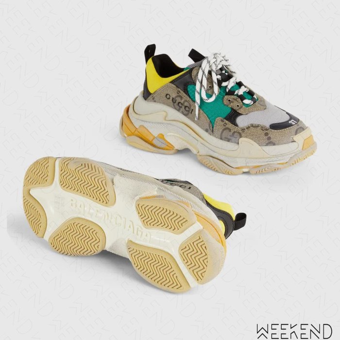 WEEKEND】 聯名限量GUCCI x BALENCIAGA Triple S 老爹鞋677193 | Yahoo