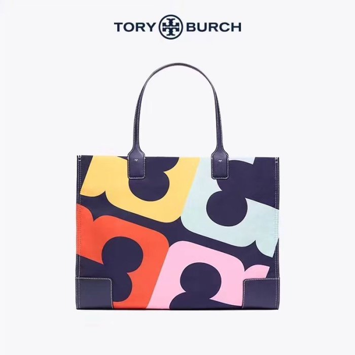 【全新正貨私家珍藏】TORY BURCH Ella Printed Logo Toet 購物袋單肩包 大小號