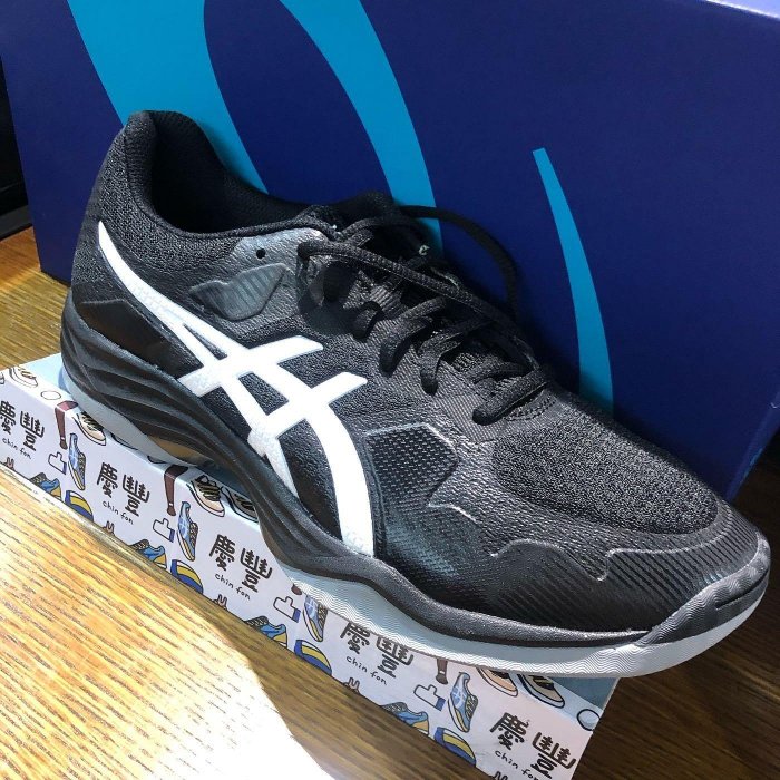 情 ASICS GEL-TACTIC 排球鞋 男 1071A031-003 黑 白 灰