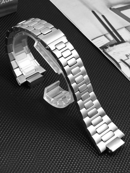 代用錶帶 適配格雅GEYA璀璨光輝系列精鋼手錶帶78092 78078男士不銹鋼錶帶