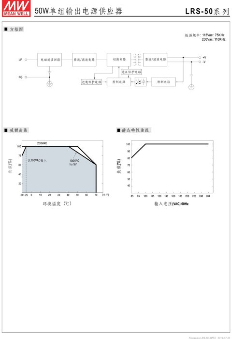 【堃邑Oget】含稅價 MW明緯 LRS-50-5 單輸出電源供應器 5V/10A/50W 1U