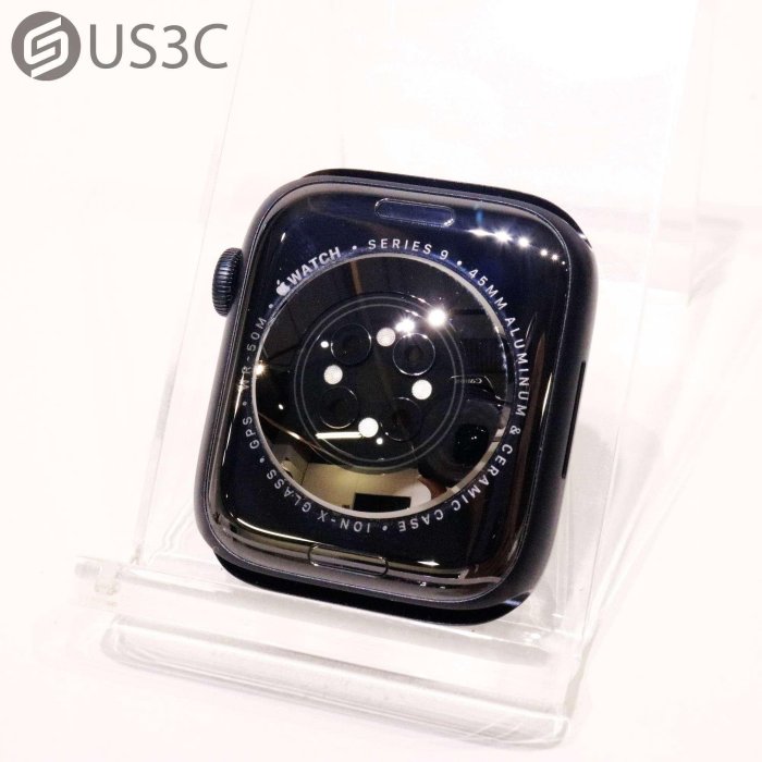 【US3C-青海店】台灣公司貨 Apple Watch Series 9 45mm 午夜色 鋁金屬錶殼 隨顯Retina顯示器 手勢操控 二手智慧手錶 原廠保固