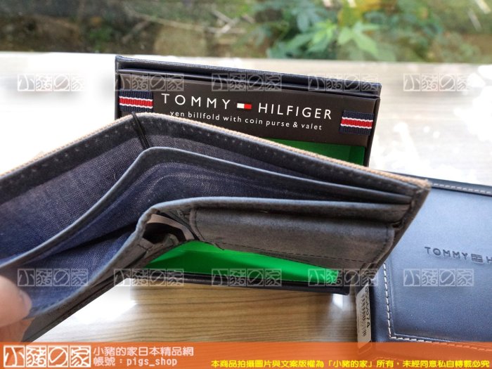 【小豬的家】Tommy Hilfiger~日本帶回帆布皮革款附零錢袋短皮夾(原廠厚盒包裝)畢業/就職禮物