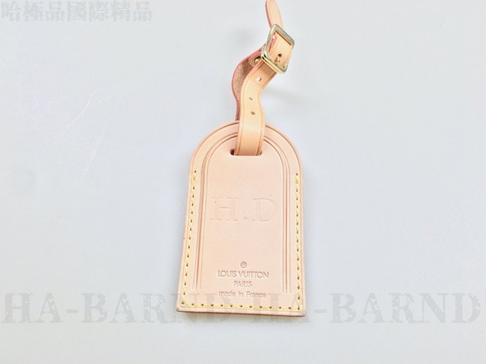 【哈極品】二手品 《Louis Vuitton LV 原廠全皮行李吊牌 / 掛飾》極新 燙字款