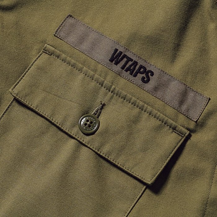 ♤ASENSERI♤ WTAPS SCOUT LS SHIRT 無領軍事風格襯衫軍綠M 最後數量