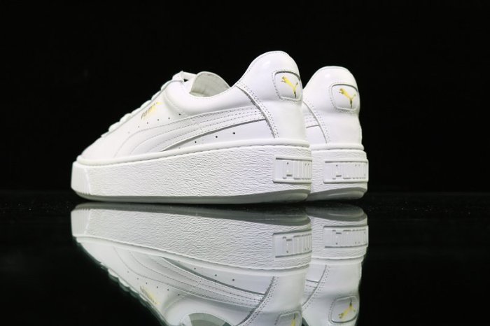 Puma White-Gold Basket Platform Core 全白 厚底 松糕鞋 365821-01