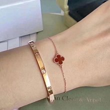 二手CARTIER 卡地亞 18K玫瑰金 金色 Love 手鐲 6鑽 窄版手鐲 B6047617