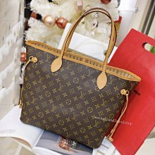 二手旗艦 LOUIS VUITTON LV 字紋 Neverfull 肩背包 購物包 托特包 肩背包 中款(中友店)