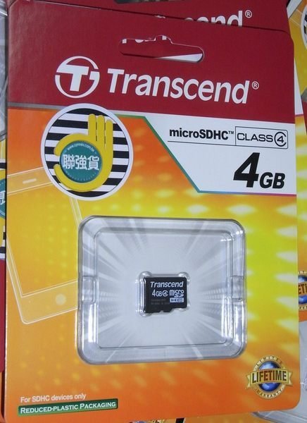 ..點子電腦-北投...全新◎創見4GB T-FLASH◎CLASS 4高容量microSD卡，250元