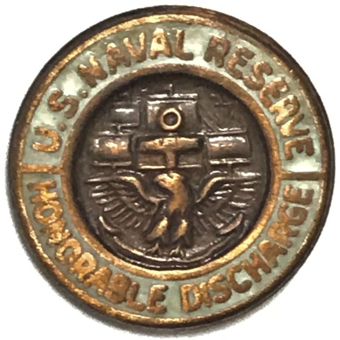 美軍公發 USNR 海軍預備役 Honorable Discharge 榮譽退役 金屬胸章 全新