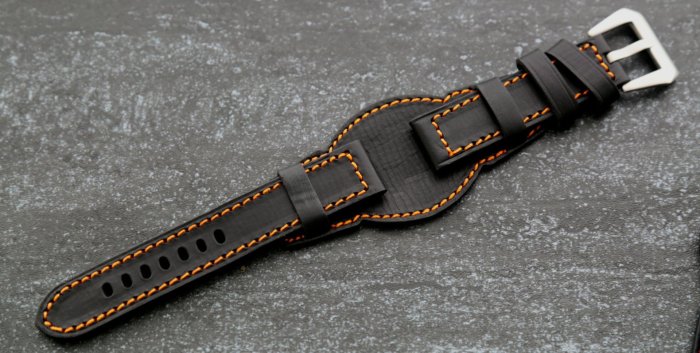 22mm二次世界大戰軍事風格真皮錶帶bund watch strap飛行軍錶pilot風格hamilton