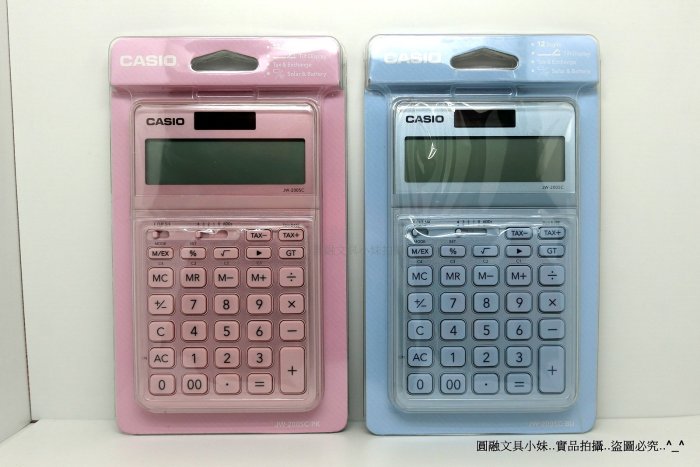 【圓融文具小妹】CASIO 卡西歐 計算機 12位大螢幕 可掀式面版 太陽能 粉紅/水藍 JW-200SC $950