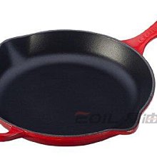 【易油網】【缺貨】Le Creuset 20cm 單柄鑄鐵平底煎鍋 牛排鑄鐵鍋 櫻桃紅 20182200600422