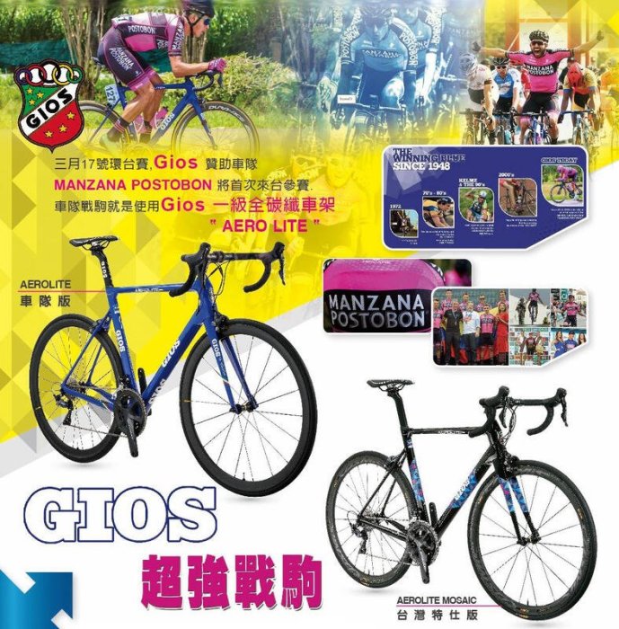 義大利 GIOS AERO LITE 碳纖維公路車 /搭配SHIMANO 105 (R7000)/