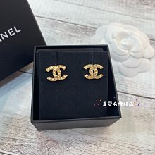 《真愛名牌精品》CHANEL AB8917  復古金珍珠 双C耳環 *全新品*代購