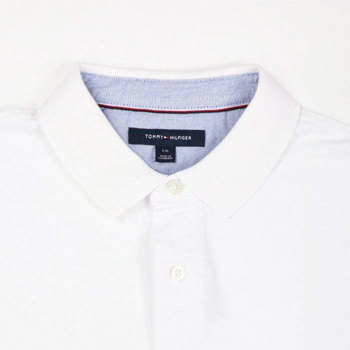 【TOMMY HILFIGER】TOMMY男款POLO衫左小LOGO白 F04190422-02