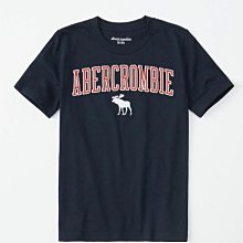 AF A&F abercrombie kids 經典款 大男童 車繡 大logo 麋鹿 短T 藍色