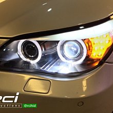 RC HID LED專賣店 BMW E60 E61 雙魚眼大燈 LED方向燈 新3D導光 光圈 03-09 台灣製 B