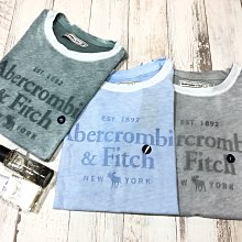 Maple麋鹿小舖 Abercrombie&Fitch ＊ AF 綠／藍／灰色印花字母麋鹿短T＊ ( 現貨XS/S號 )